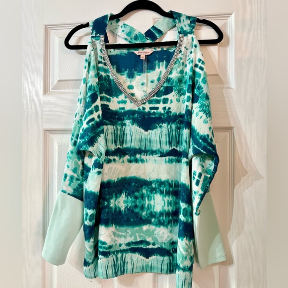 NWOT JUICY COUTURE Rhinestone Cold Shoulder Blouse - Picture 6 of 6